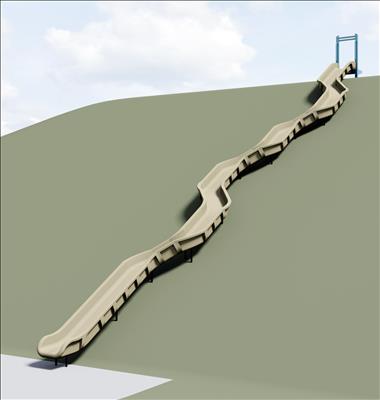1650-223-01-EMB Curved Embankment Slide Chute Rotationally-molded