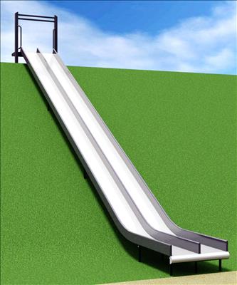 1643-142-EMB Wide Embankment Chute with Center Rail