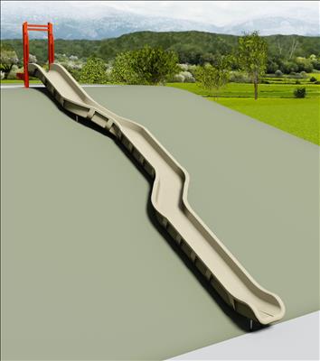 1650-123-01-EMB Curved Embankment Slide Chute Rotationally-molded