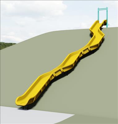 1650-143-01-EMB Curved Embankment Slide Chute Rotationally-molded