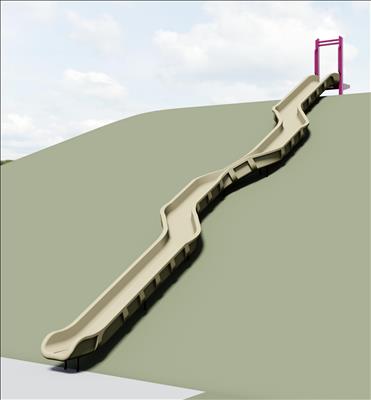 1650-163-01-EMB Curved Embankment Slide Chute Rotationally-molded
