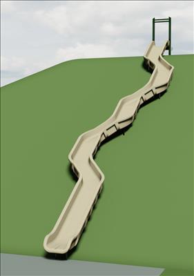 1650-183-01-EMB Curved Embankment Slide Chute Rotationally-molded