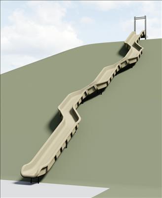 1650-203-01-EMB Curved Embankment Slide Chute Rotationally-molded
