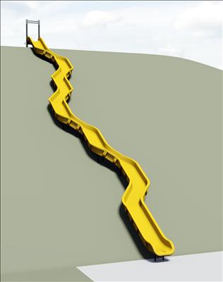 1650-243-01-EMB Curved Embankment Slide Chute Rotationally-molded