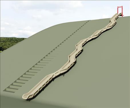1650-263-01-EMB Curved Embankment Slide Chute Rotationally-molded