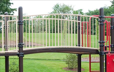 1664-8-36 Arched Bridge, Perforated Steel with Baluster Walls