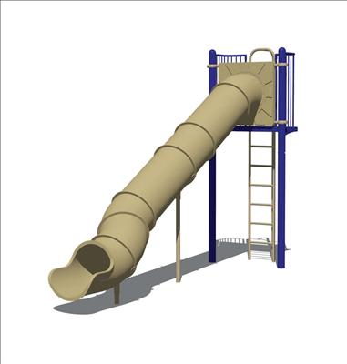 Tube Chute, 'S'-Curved, Vertical Safety Climber 1959-7-27-PL