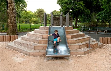 Adventure Playground, Stepping Platform with Embankment Slide 4500-013