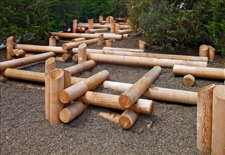TimberForm Log Scramble, lathe turned Douglas fir timbers, 4500-020